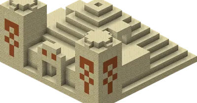 A cutaway view of a Desert Pyramid showing the hidden chamber and pressure plate trap below it