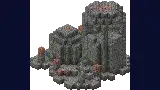 Underwater ocean ruins, stone brick walls half buried in sand