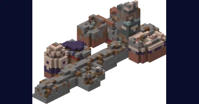A cutaway view of Trail Ruins, a buried street of decorated blocks with suspicious gravel